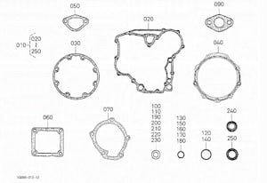 Комплект прокладок нижний Kubota V1505 - 1G090-99363  