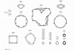 Комплект прокладок нижний Kubota V1505 - 1G090-99363  