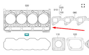 Прокладка ГБЦ Kubota V2003 #1G770-03312  