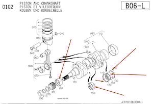 Вкладыши коренные (std) для Kubota D722, Z482