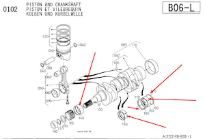 Вкладыши коренные (std) для Kubota D722, Z482