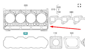 Прокладка ГБЦ Kubota V2003 #1G770-03312