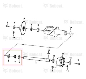 Комплект подшипников и сальника ступицы Bobcat S-серии (kit_axle_01)  